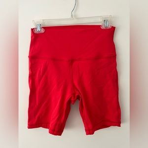 Red Lululemon Align Bike Shorts